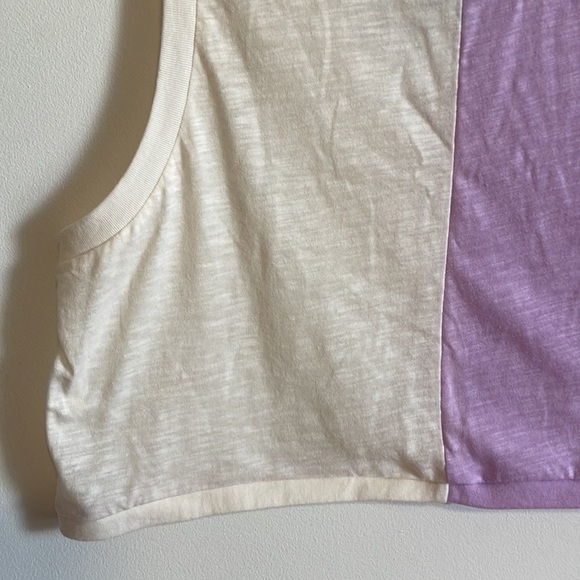 NEW Cotton On Body Tank Top Large Purple Orchid White Split Color Sleeveless - Picture 5 of 15